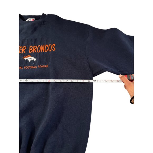 LOGO ATHLETIC DENVER BRONCOS FOOTBALL BLUE CREWNECK MEN'S XL |T1 - Picture 3 of 5